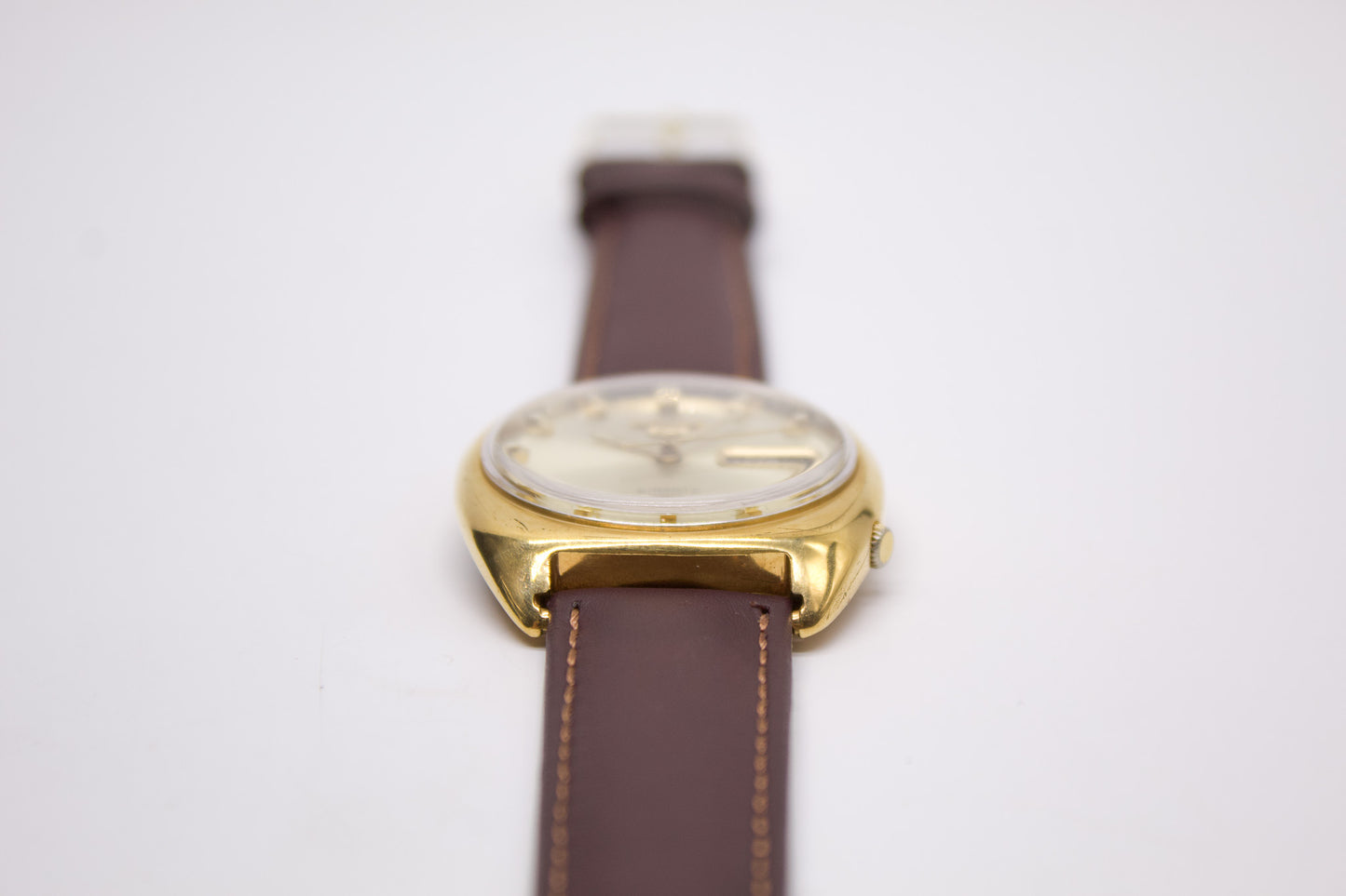 [Serviced] 1969 Seiko 5 Golden Sunburst Dial Men's Wrist-Watch