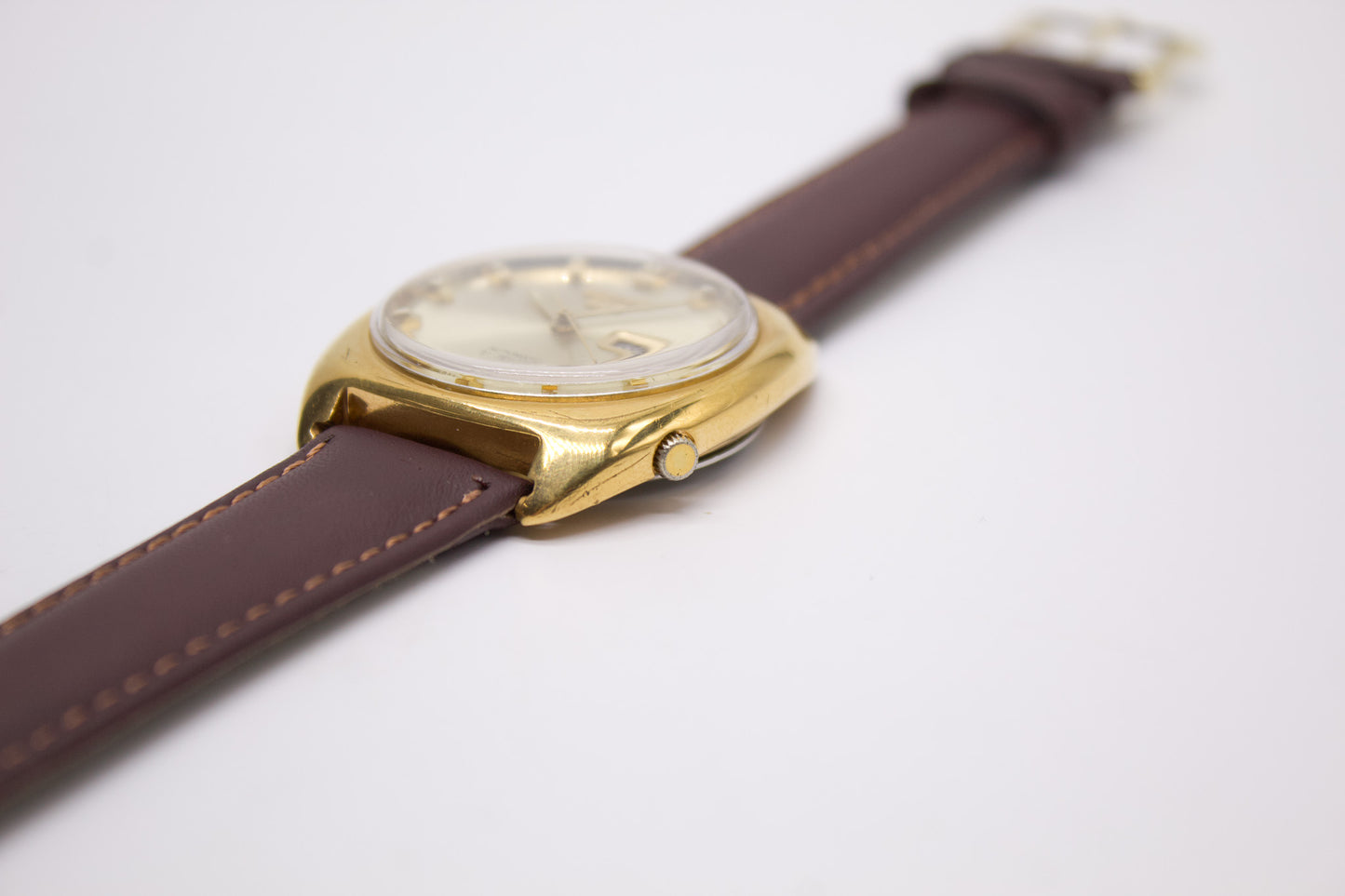 [Serviced] 1969 Seiko 5 Golden Sunburst Dial Men's Wrist-Watch