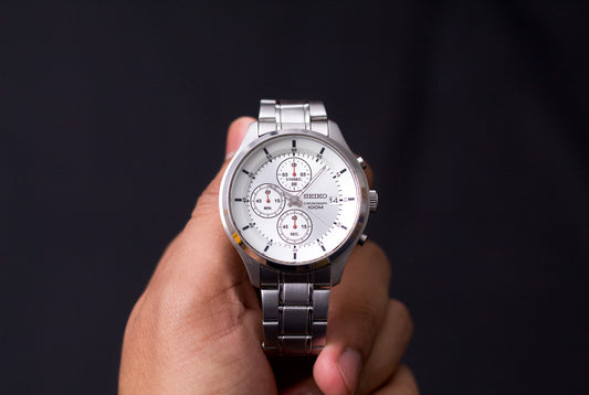 2006 Seiko Quartz Chronograph Silver Sunburst Men's Wrist-Watch