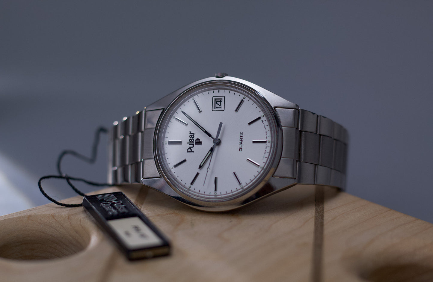 1995 Pulsar Quartz Silver Sunburst Dial Men's Wrist-Watch W/Tag
