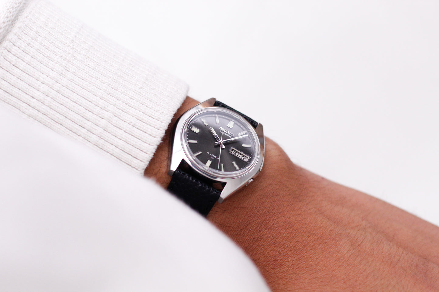 [Serviced] 1978 Seiko Automatic Gray Sunburst Dial Men's Wrist-Watch
