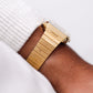 1999 Pulsar Quartz Ana-Digi Straight Grain Golden Dial Men's Wrist-Watch W/Box