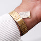 1999 Pulsar Quartz Ana-Digi Straight Grain Golden Dial Men's Wrist-Watch W/Box