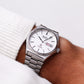 1980 Seiko Silverwave Straight Grain Silver Dial Men's Wrist-Watch