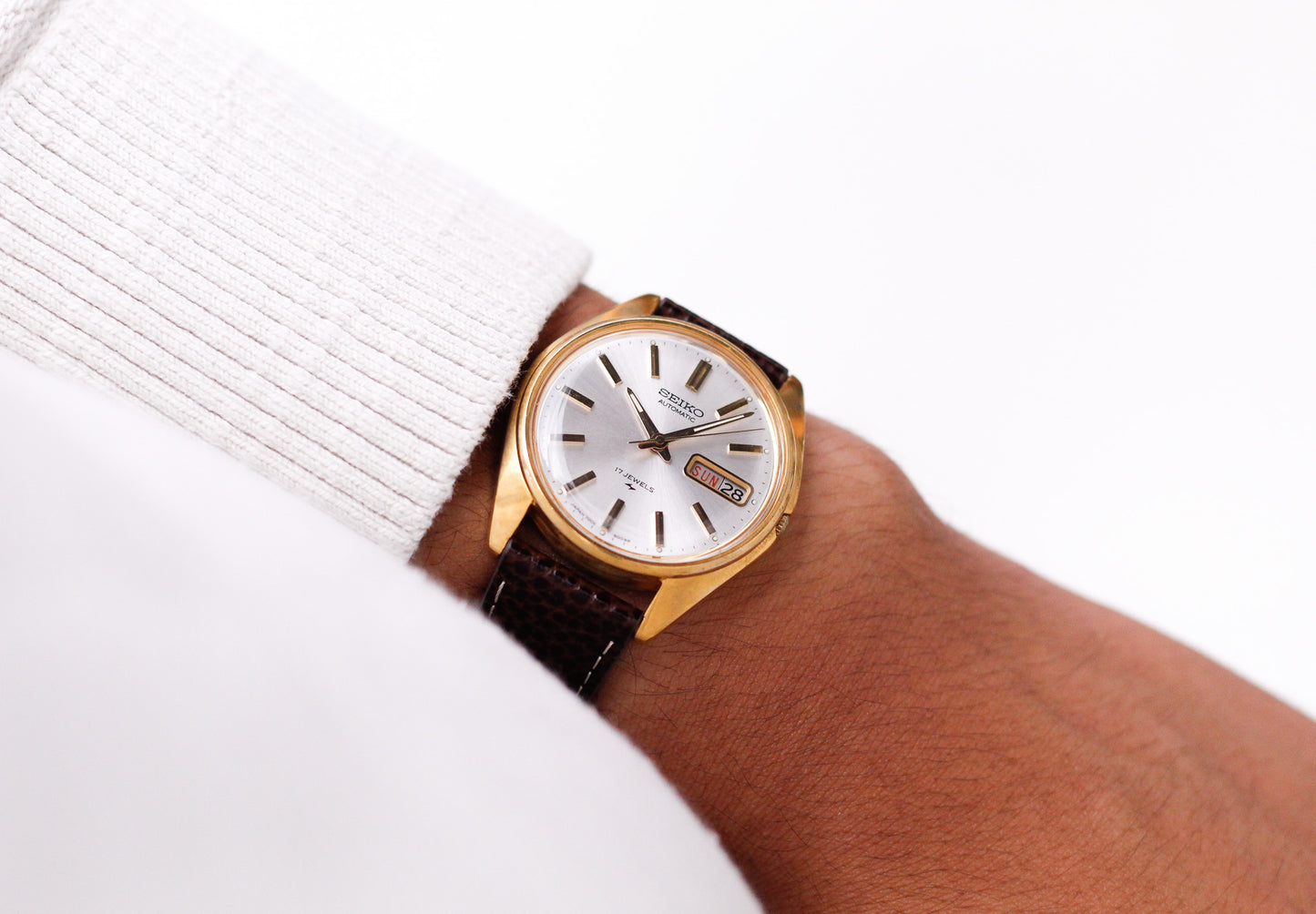 [Serviced] 1972 Seiko Automatic Silver Sunburst Dial Men's Wrist-Watch
