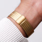 1986 Pulsar Quartz Linear Charcoal Dial Golden Tank Men's Wrist-Watch