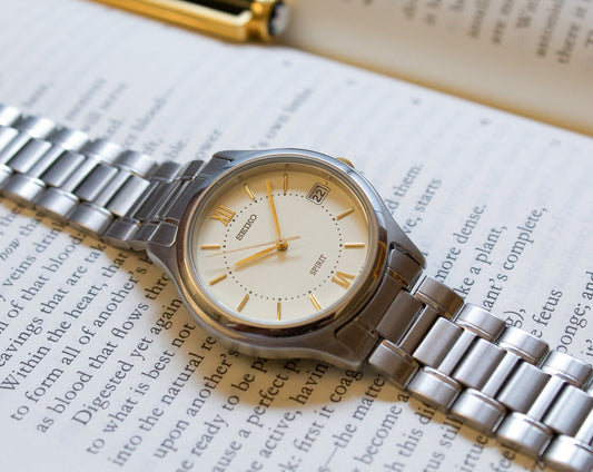1990s Seiko Spirit Light Golden Sand Dial Women's Quartz Wrist-Watch