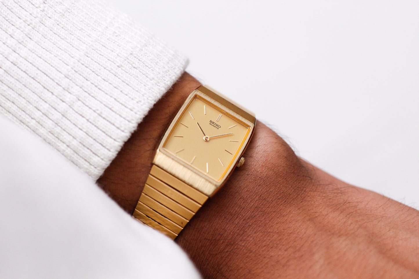 1985 Seiko Quartz Golden Tank Style Men's Wrist Watch