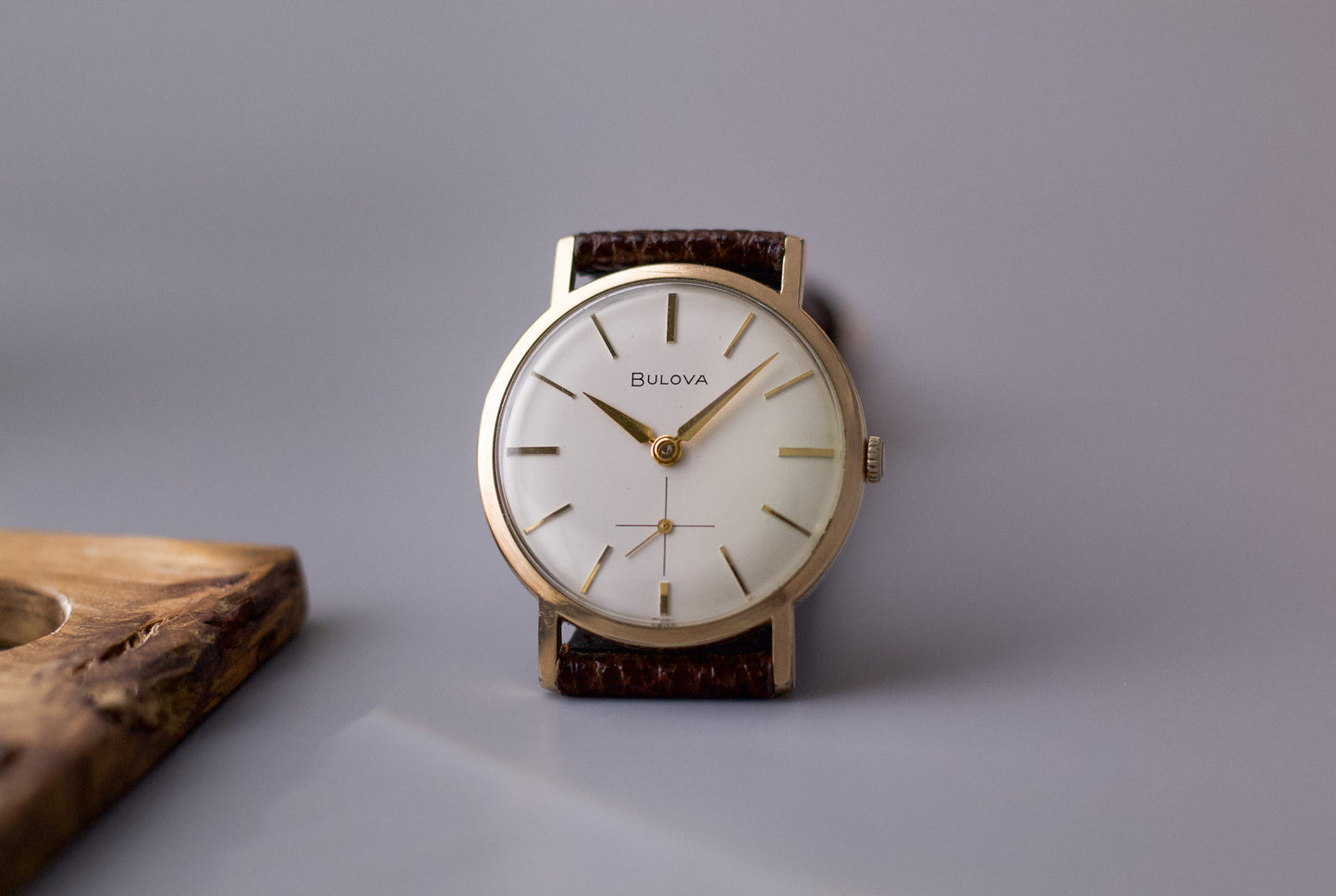 [Serviced] 1960s Bulova Mechanical 'Baby Calatrava' Cream White Dial Men's Wrist-Watch