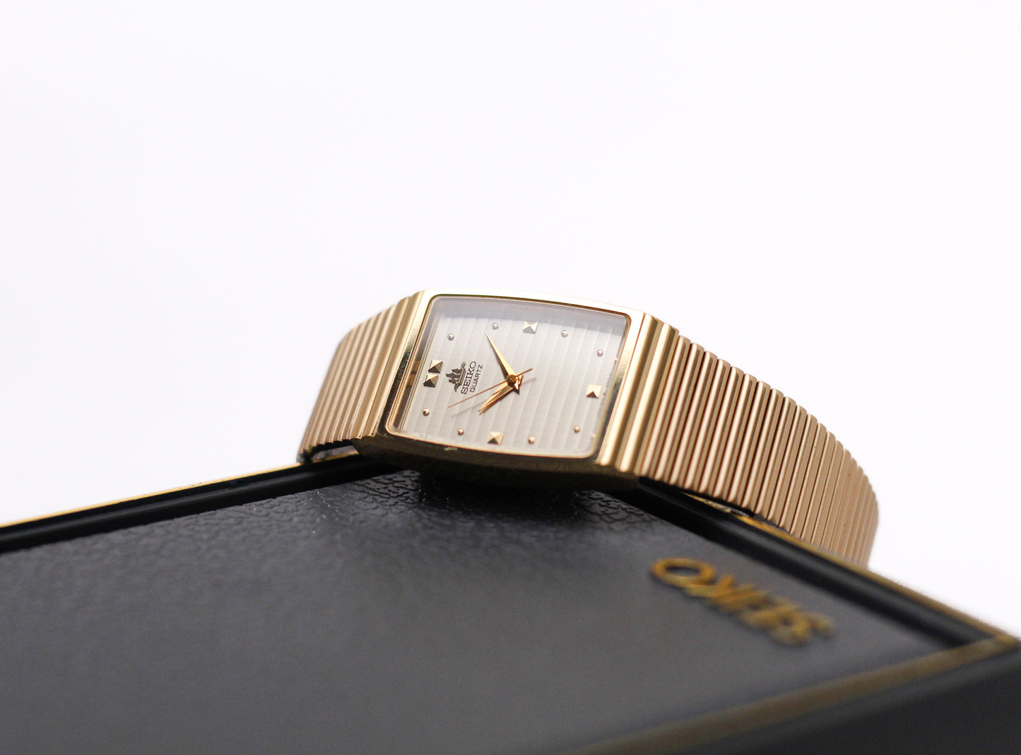1988 Seiko Quartz Baby Galaxy Linear Champagne Dial Men's Wrist Watch W/Box