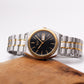 2000s Pulsar Quartz Inky Black Dial Two Tone Men's Wrist Watch