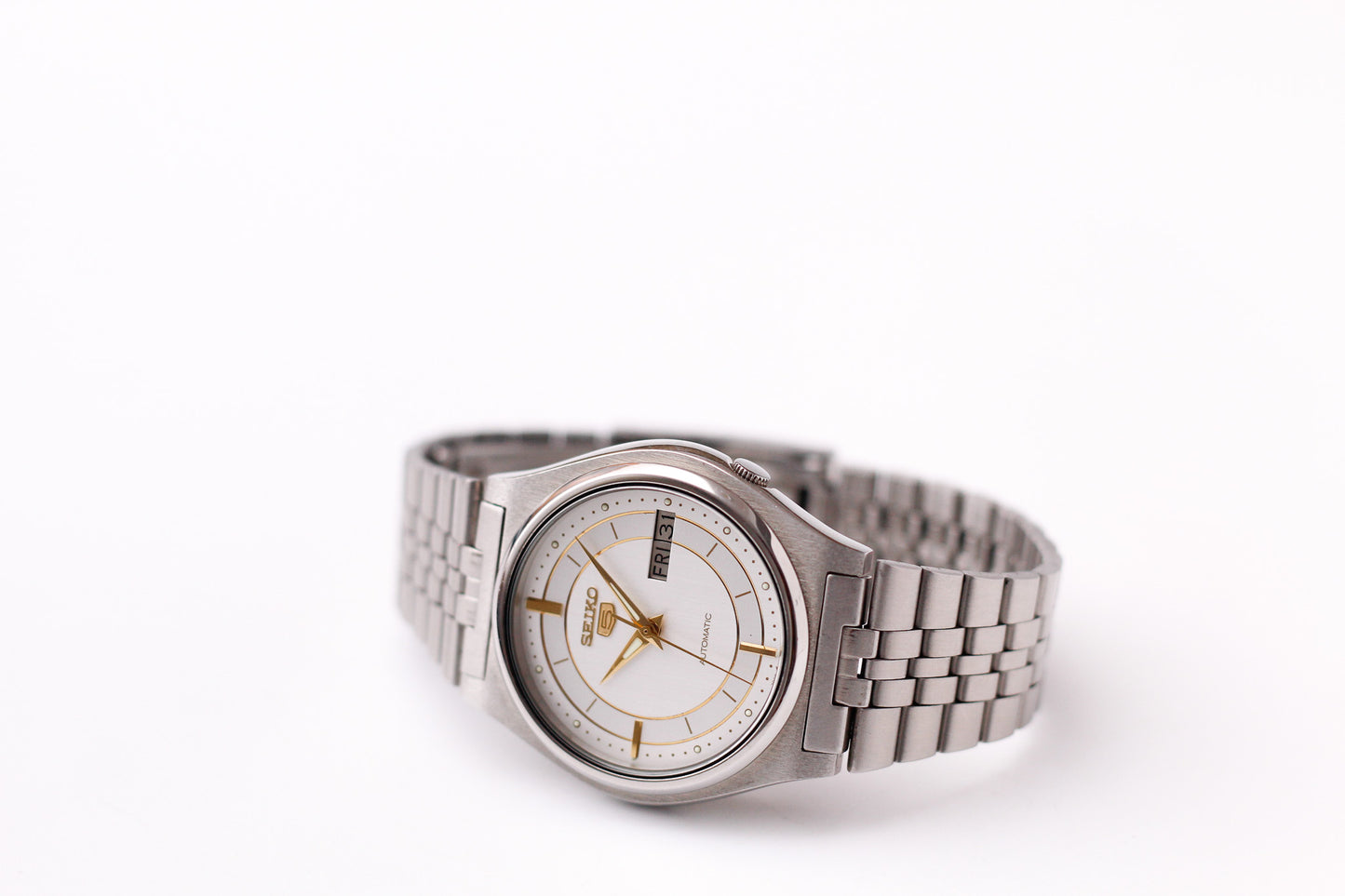 1992 Seiko Seiko 5 Bright White Dial Men's Automatic Wrist-Watch