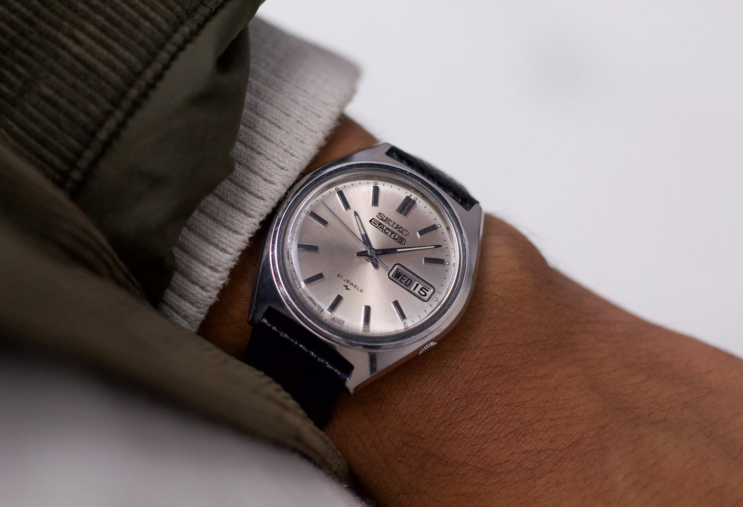 [Serviced] 1972 Seiko Actus Automatic Rose-Silver Sunburst Dial Men's Wrist-Watch