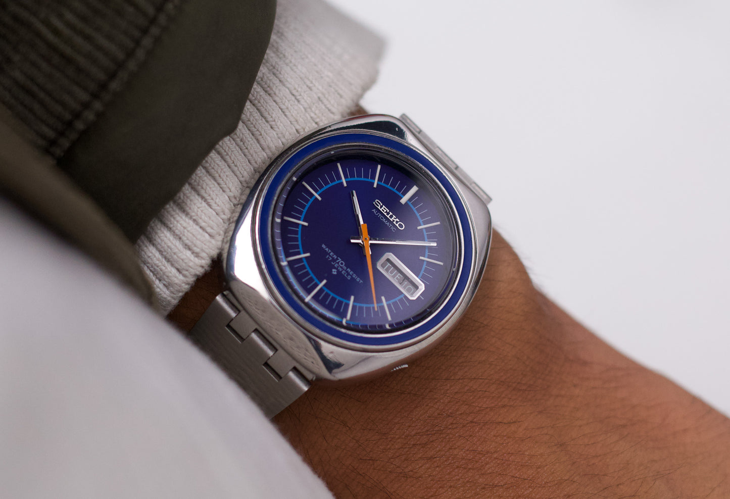 1971 Seiko Automatic Matte Blue Dial Men's Wrist-Watch