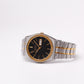 2000s Pulsar Quartz Inky Black Dial Two Tone Men's Wrist Watch