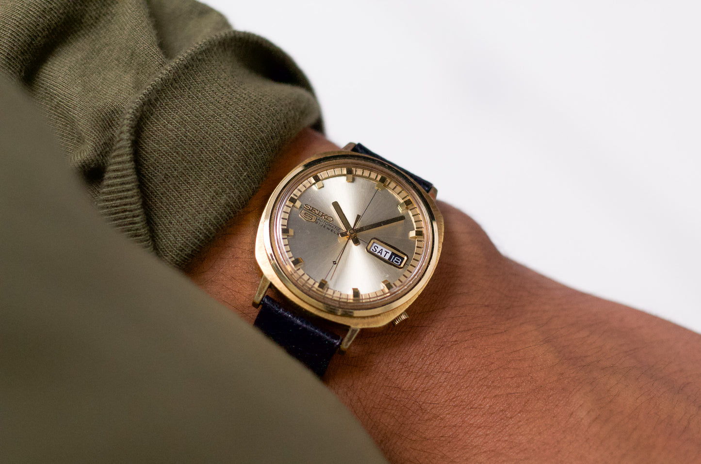 [Serviced] 1969 Seiko 5 Automatic Champagne Dial Men's Wrist-Watch