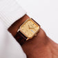 2001 Pulsar Quartz Straight Grain Golden Dial Men's Wrist-Watch