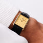 1993 Seiko Quartz Tank Golden Washi Dial Men's Wrist-Watch W/Box