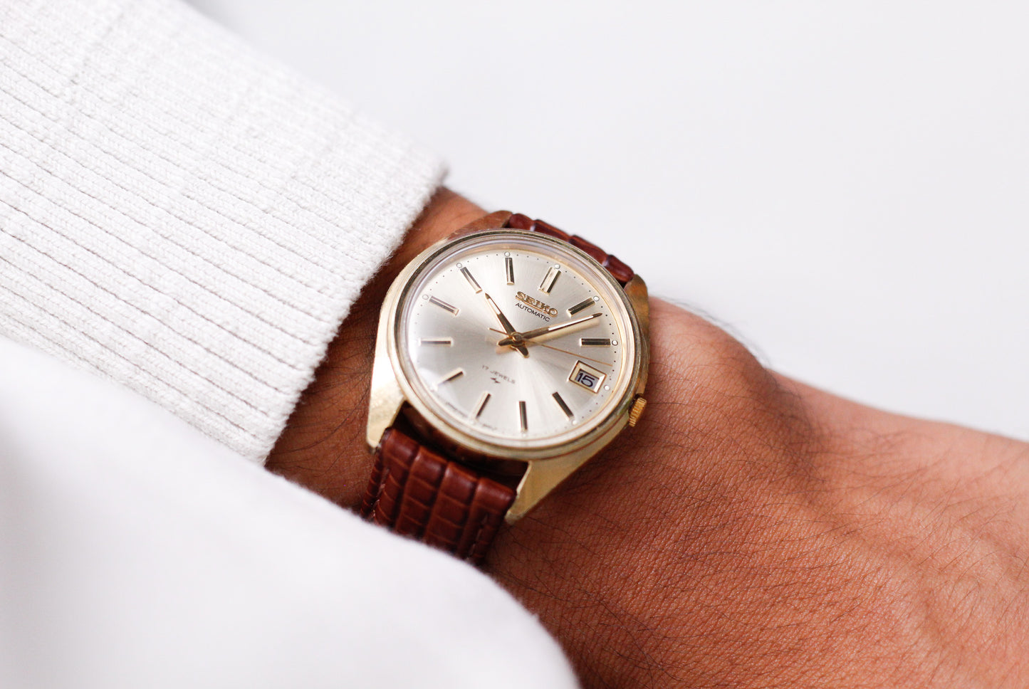 [Serviced] 1976 Seiko Automatic Champagne Sunburst Dial Men's Wrist-Watch