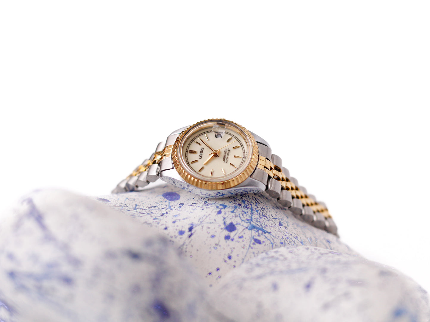 [Mint] 1990s Lorus Quartz Baby Date-Just Two Tone Ladies' Wrist-Watch