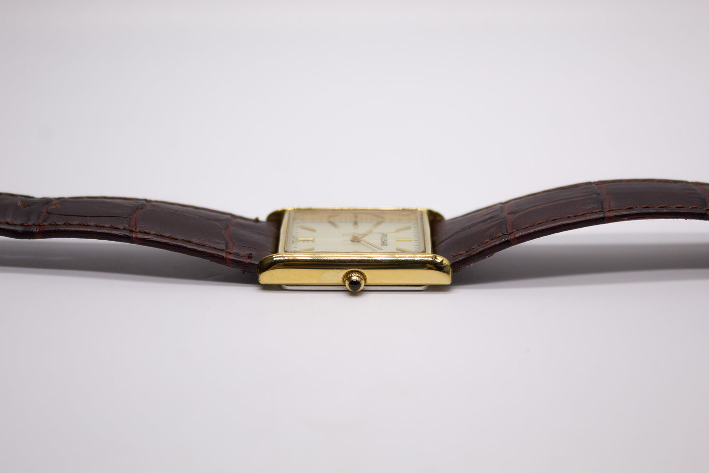 2006 Pulsar Quartz Tank Pale Golden Dial Men's Wrist-Watch