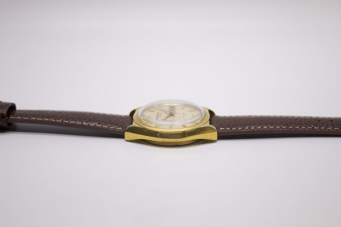 [Serviced] 1974 Seiko Automatic Golden Linen Dial Men's Wrist-Watch