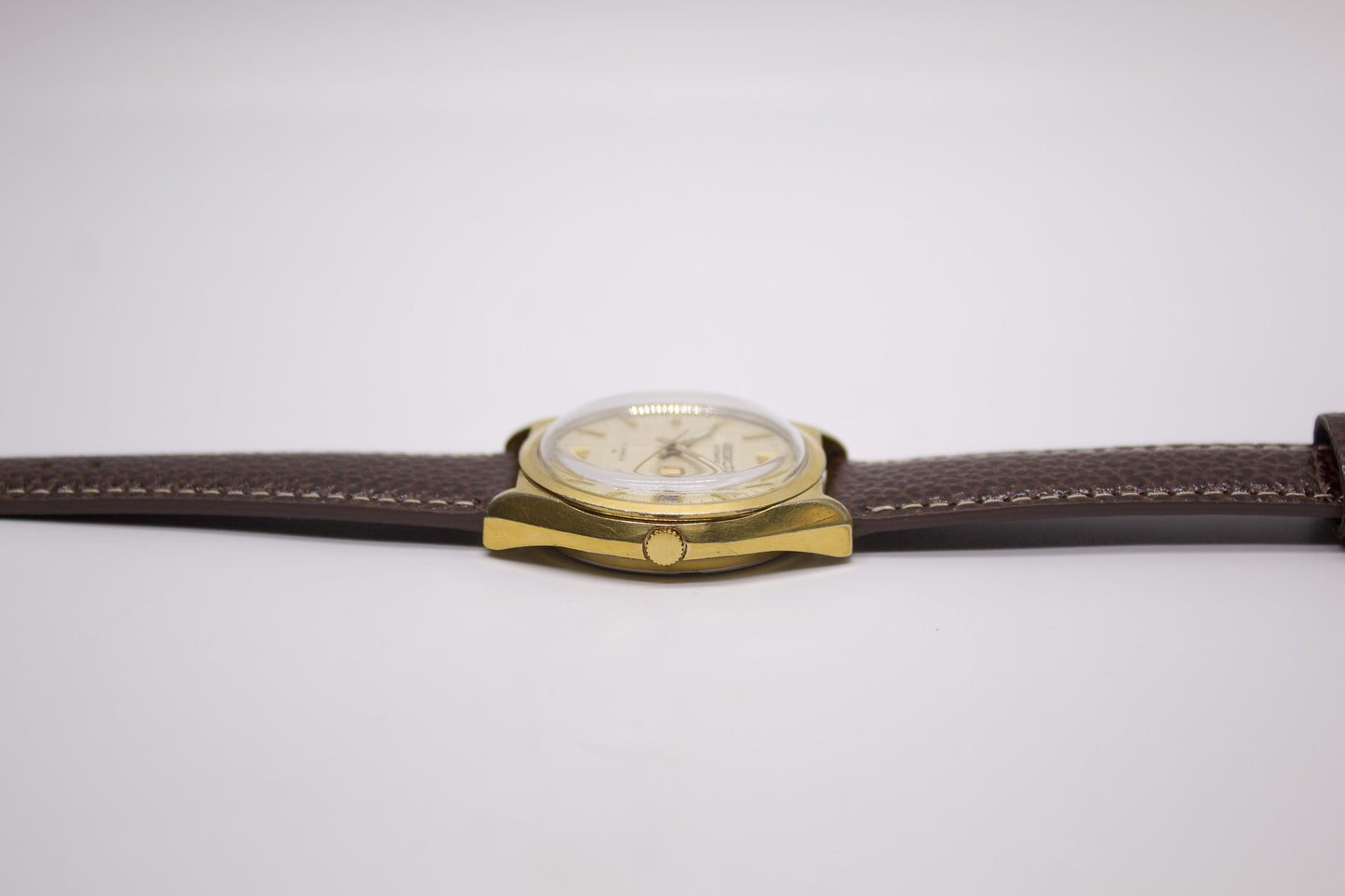 [Serviced] 1974 Seiko Automatic Golden Linen Dial Men's Wrist-Watch