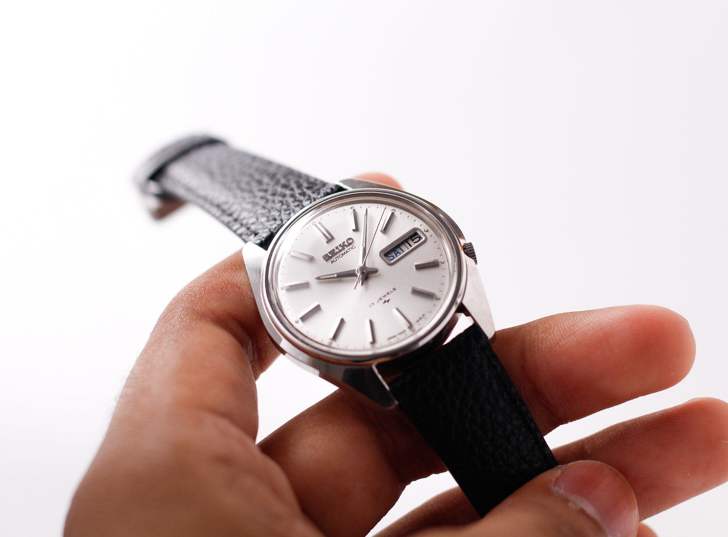 1977 Seiko Automatic Silver Sunburst Dial Men's Wrist-Watch