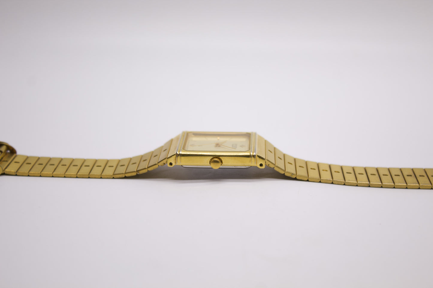 1989 Citizen Quartz Light Golden Dial Tank Men's Wrist-Watch