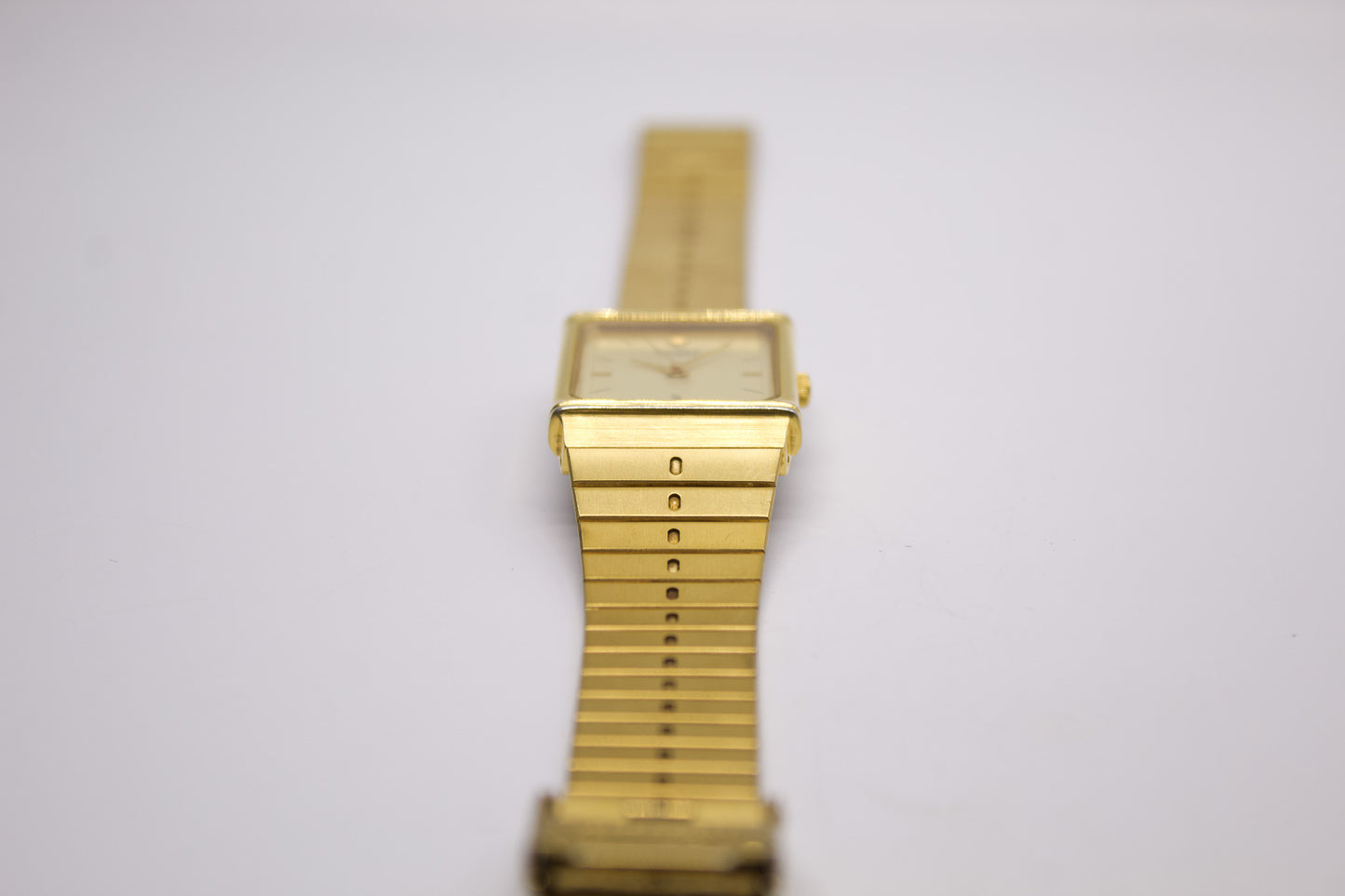 1989 Citizen Quartz Light Golden Dial Tank Men's Wrist-Watch