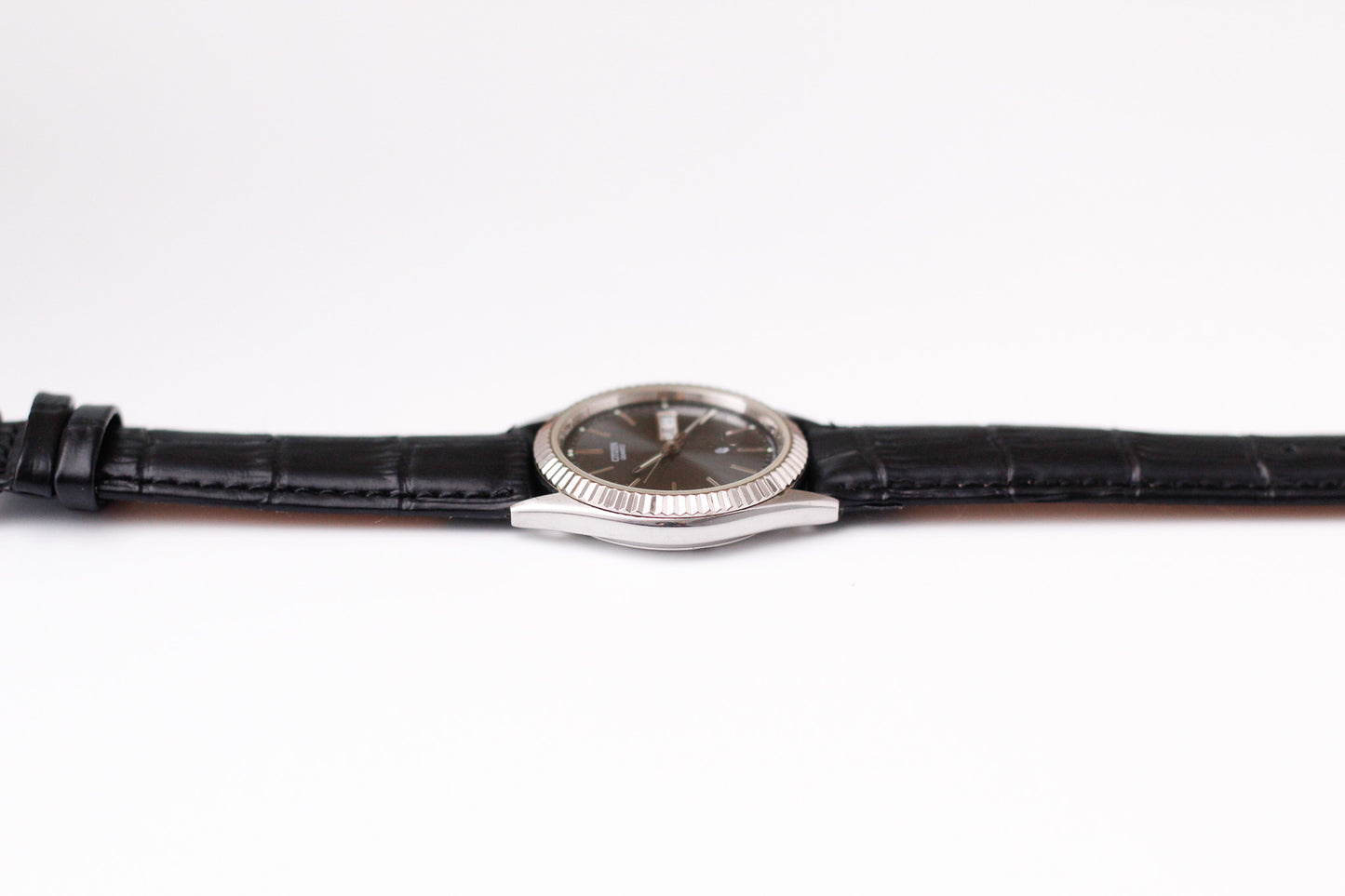 1995 Citizen Quartz 'Baby Day-Date' Metallic Blue Dial Men's Wrist-Watch