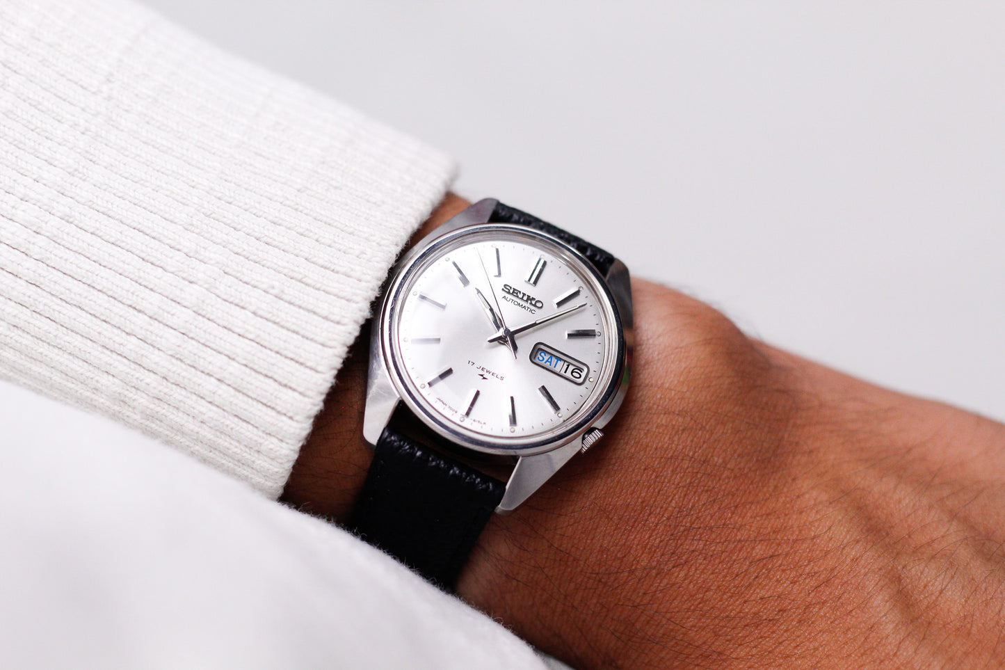 1977 Seiko Automatic Silver Sunburst Dial Men's Wrist-Watch