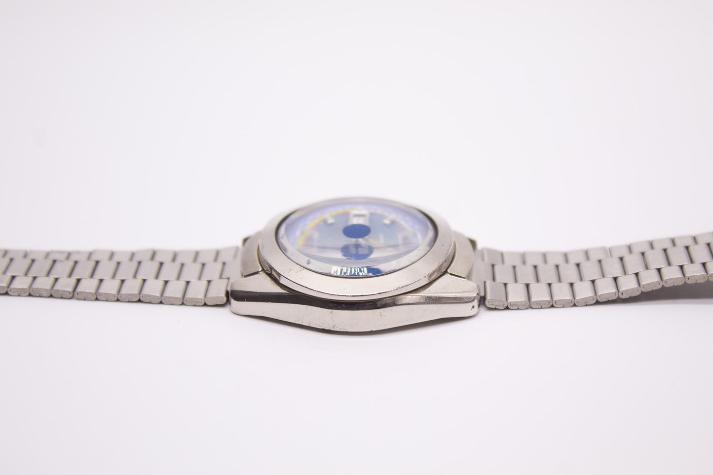 1999 Pulsar Spoon Quartz Brilliant Blue Dial Men's Wrist-Watch
