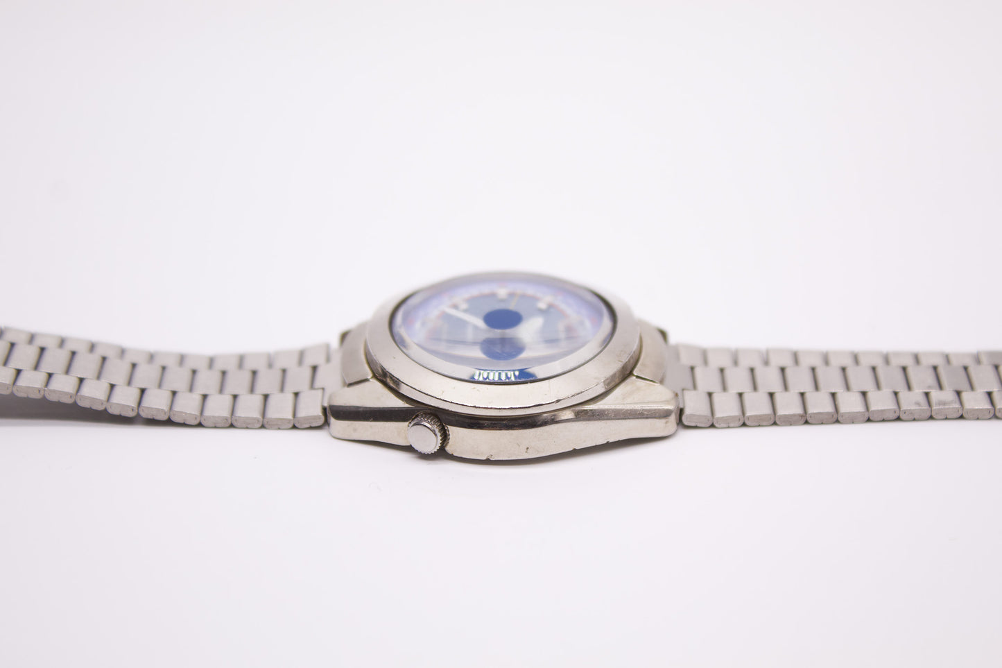1999 Pulsar Spoon Quartz Brilliant Blue Dial Men's Wrist-Watch