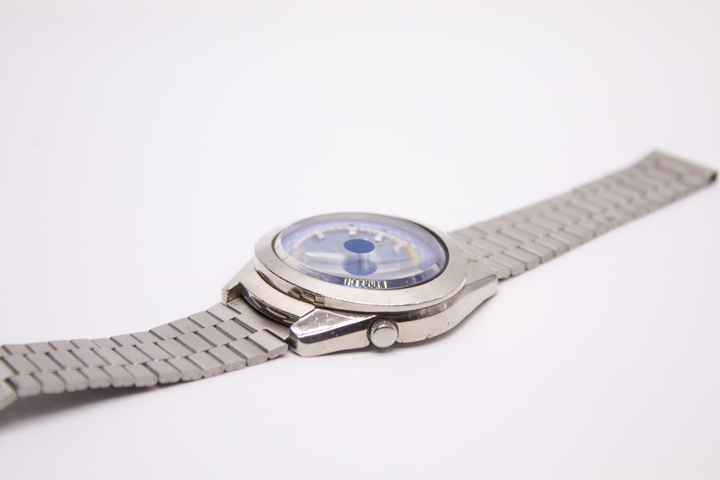 1999 Pulsar Spoon Quartz Brilliant Blue Dial Men's Wrist-Watch