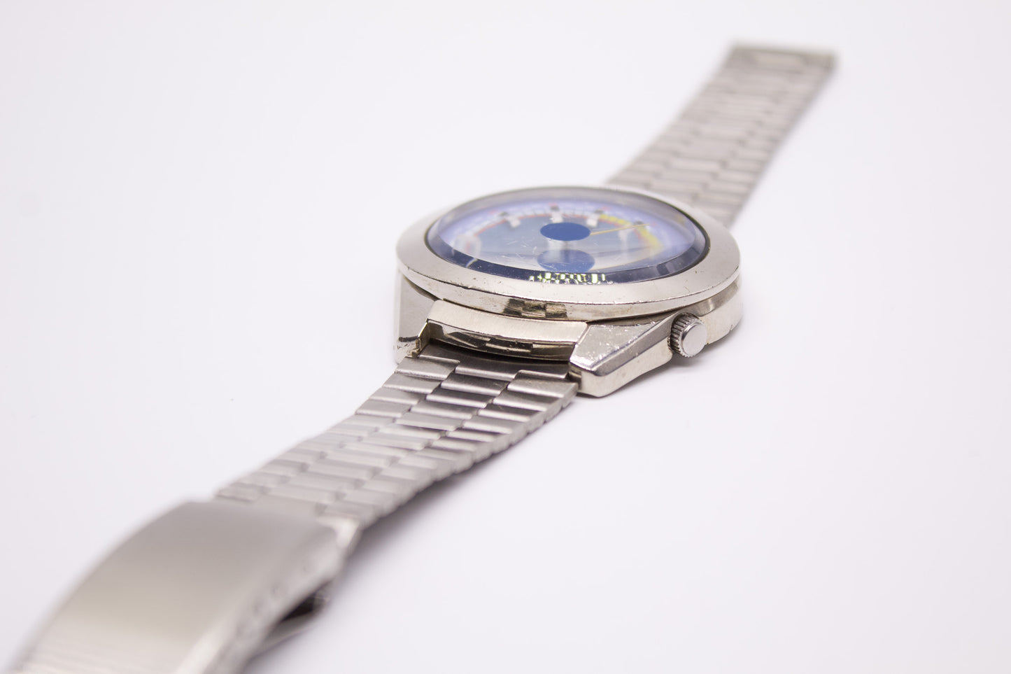 1999 Pulsar Spoon Quartz Brilliant Blue Dial Men's Wrist-Watch