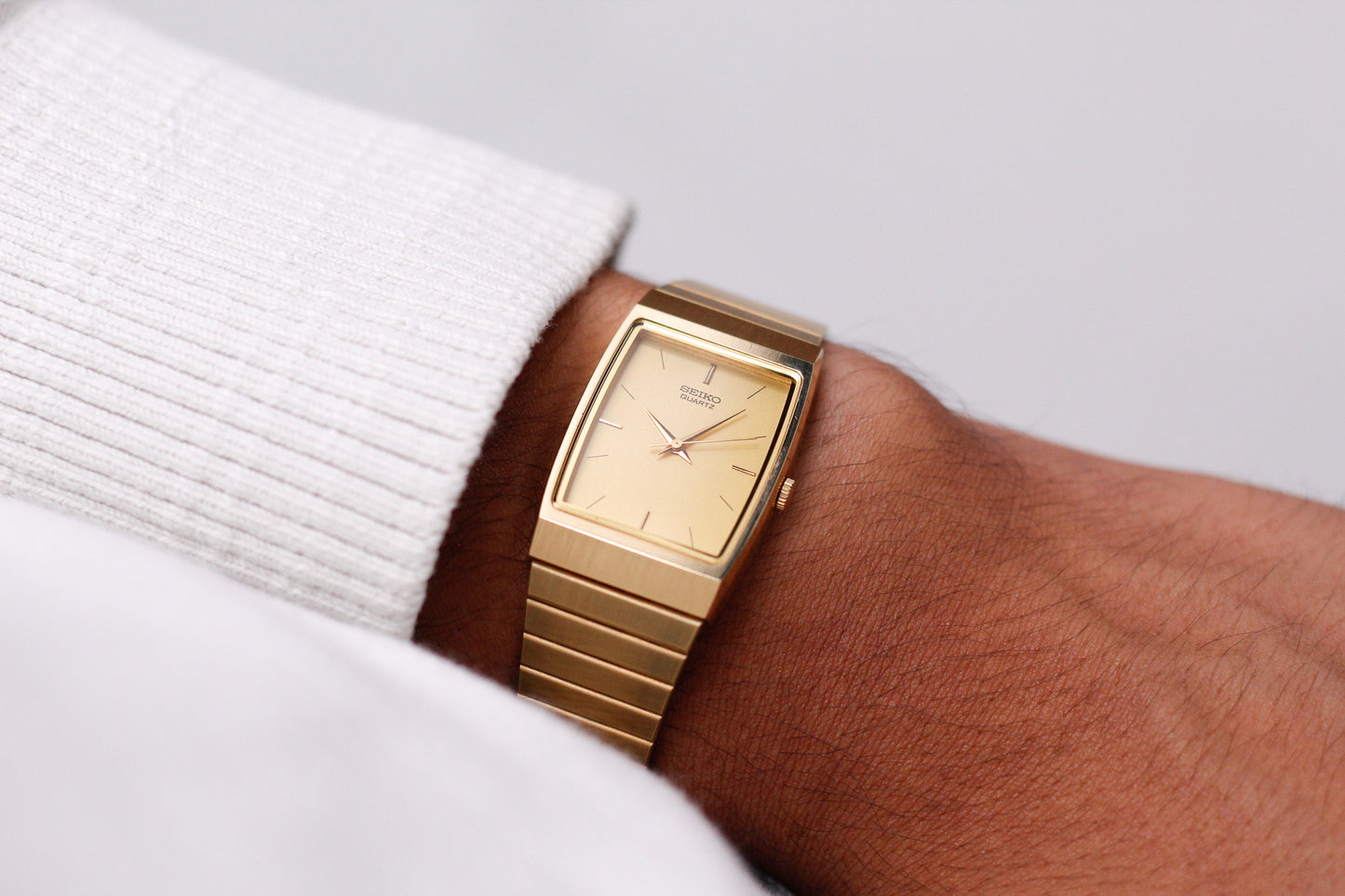 [Near Mint] 1988 Seiko Quartz Golden Tank Men's Wrist-Watch W/Box