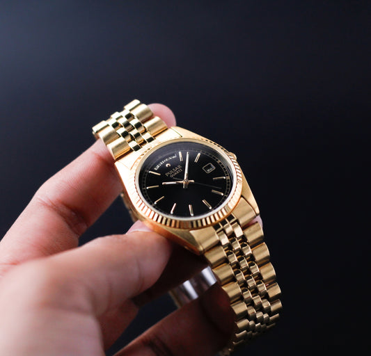 2005 Pulsar Quartz 'Baby Presidential' Inky Black Dial Men's Wrist-Watch