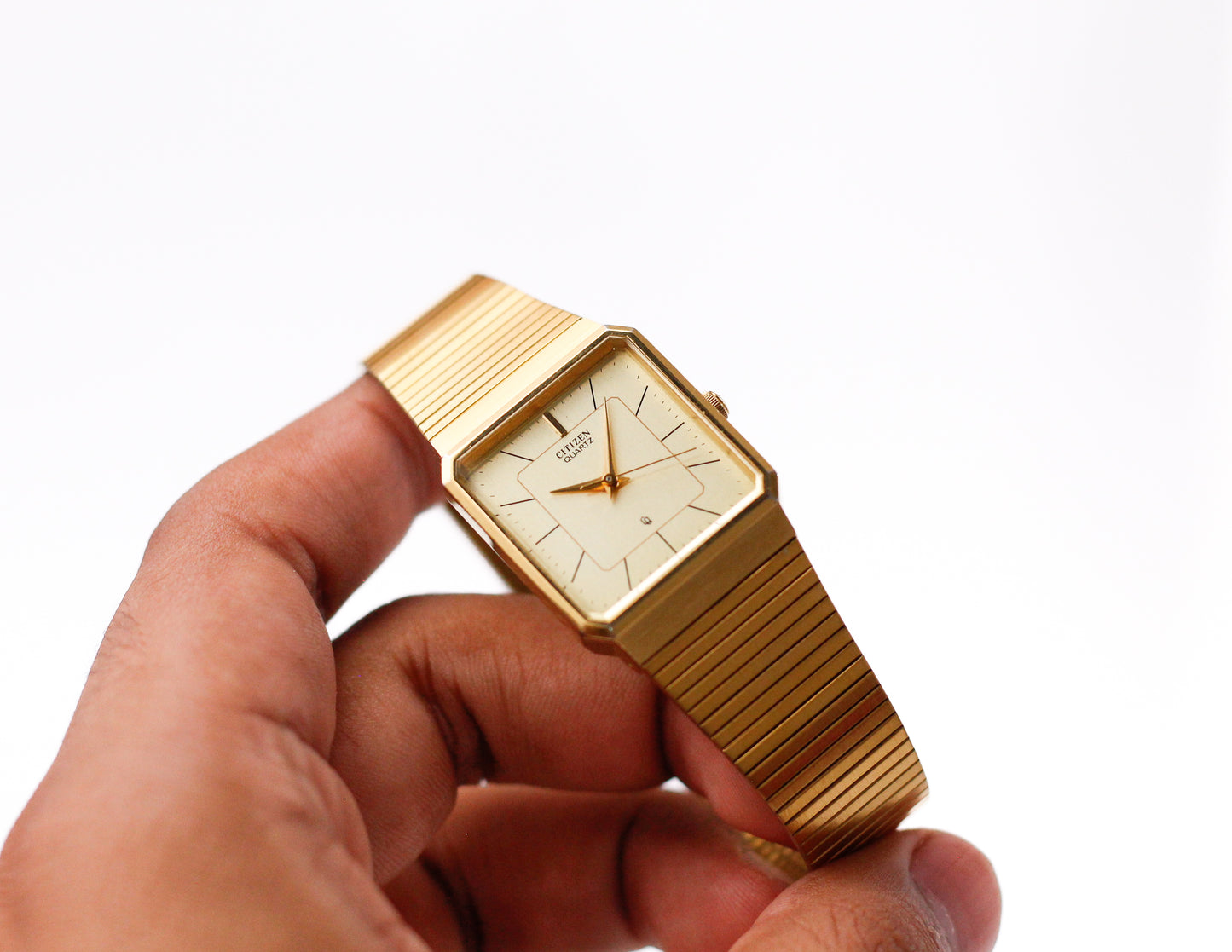 1993 Citizen Quartz Golden 'Tank' Men's Wrist-Watch