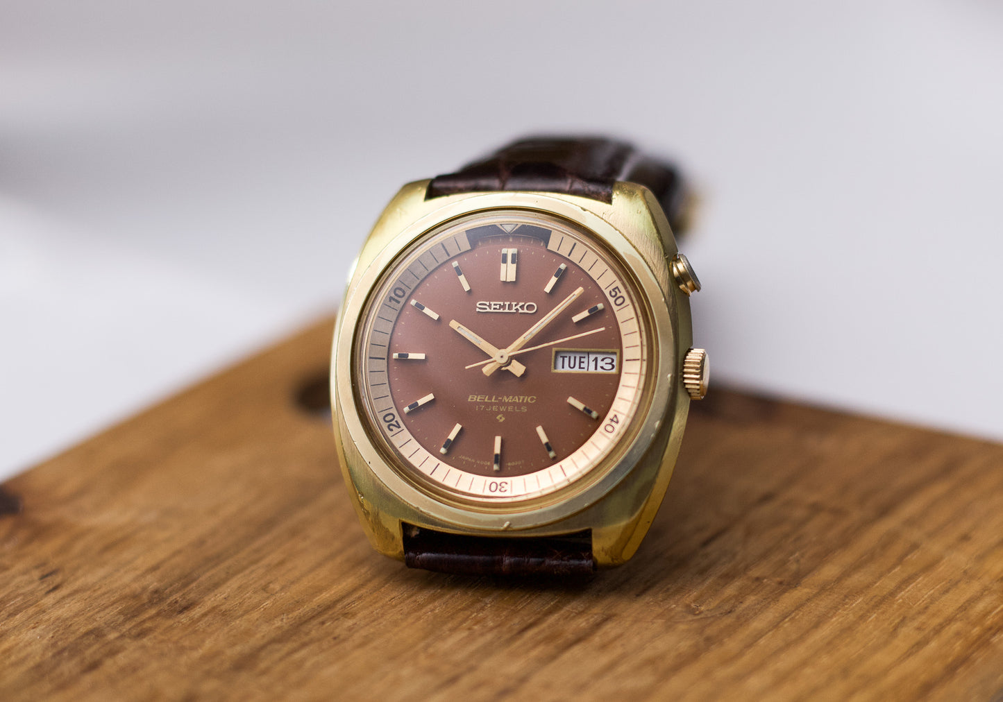 [Serviced] 1971 Seiko Bell-Matic Chocolate Brown Dial Men's Wrist-Watch