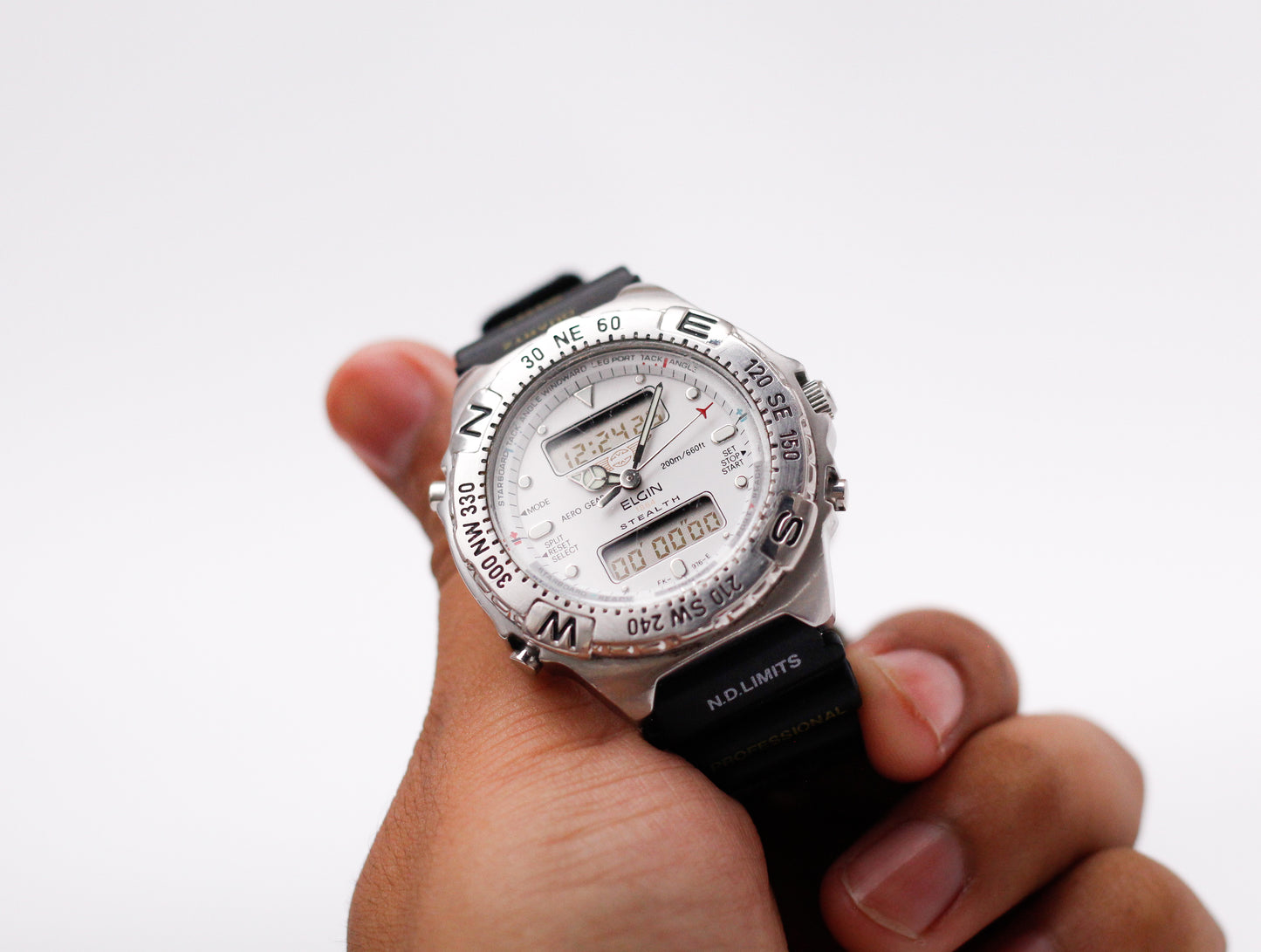1990s Elgin Stealth Pilot's Ana-Digi Men's Wrist-Watch