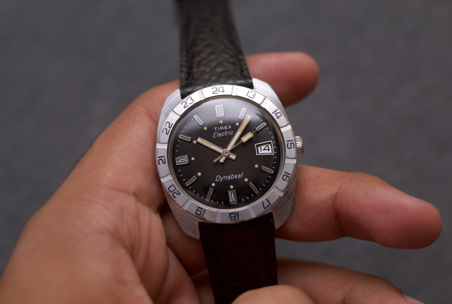 [Serviced] 1970s Timex Electronic Midnight Black Dial Dial Men's Wrist-Watch