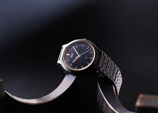 [Near Mint] 1993 Seiko Quartz SX Inky Black Dial Men's Wrist-Watch