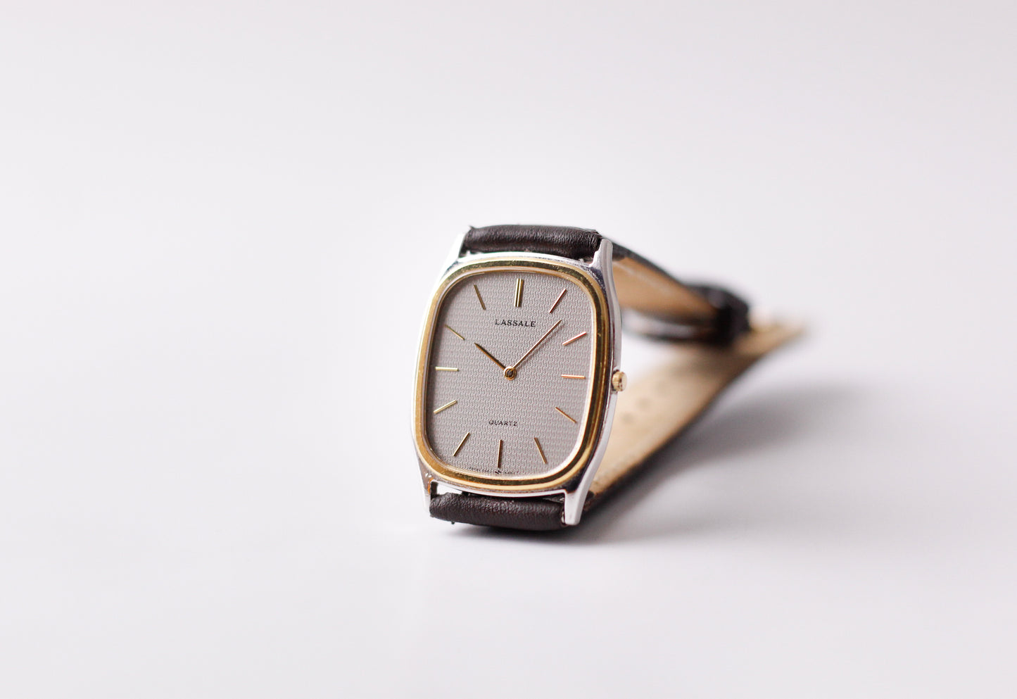 1984 Seiko Lassale Quartz Textured Gray Dial Two Tone Men's Wrist-Watch