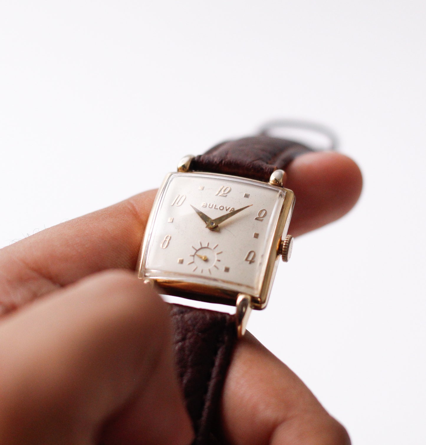 [Serviced] 1952 Swiss Bulova Mechanical Light Cream Dial Men's Wrist-Watch