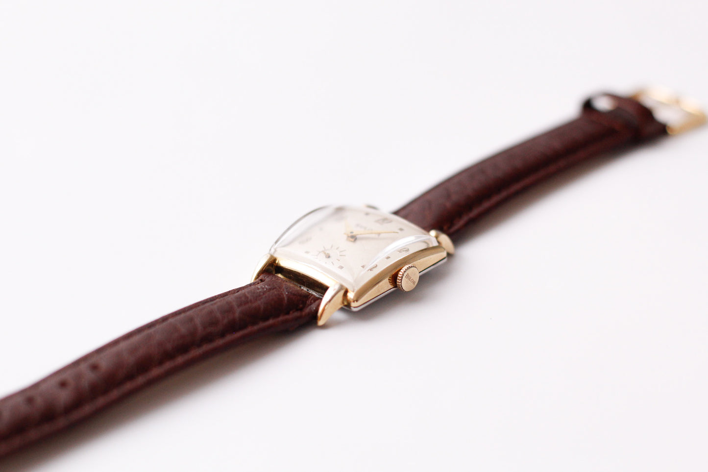 [Serviced] 1952 Swiss Bulova Mechanical Light Cream Dial Men's Wrist-Watch