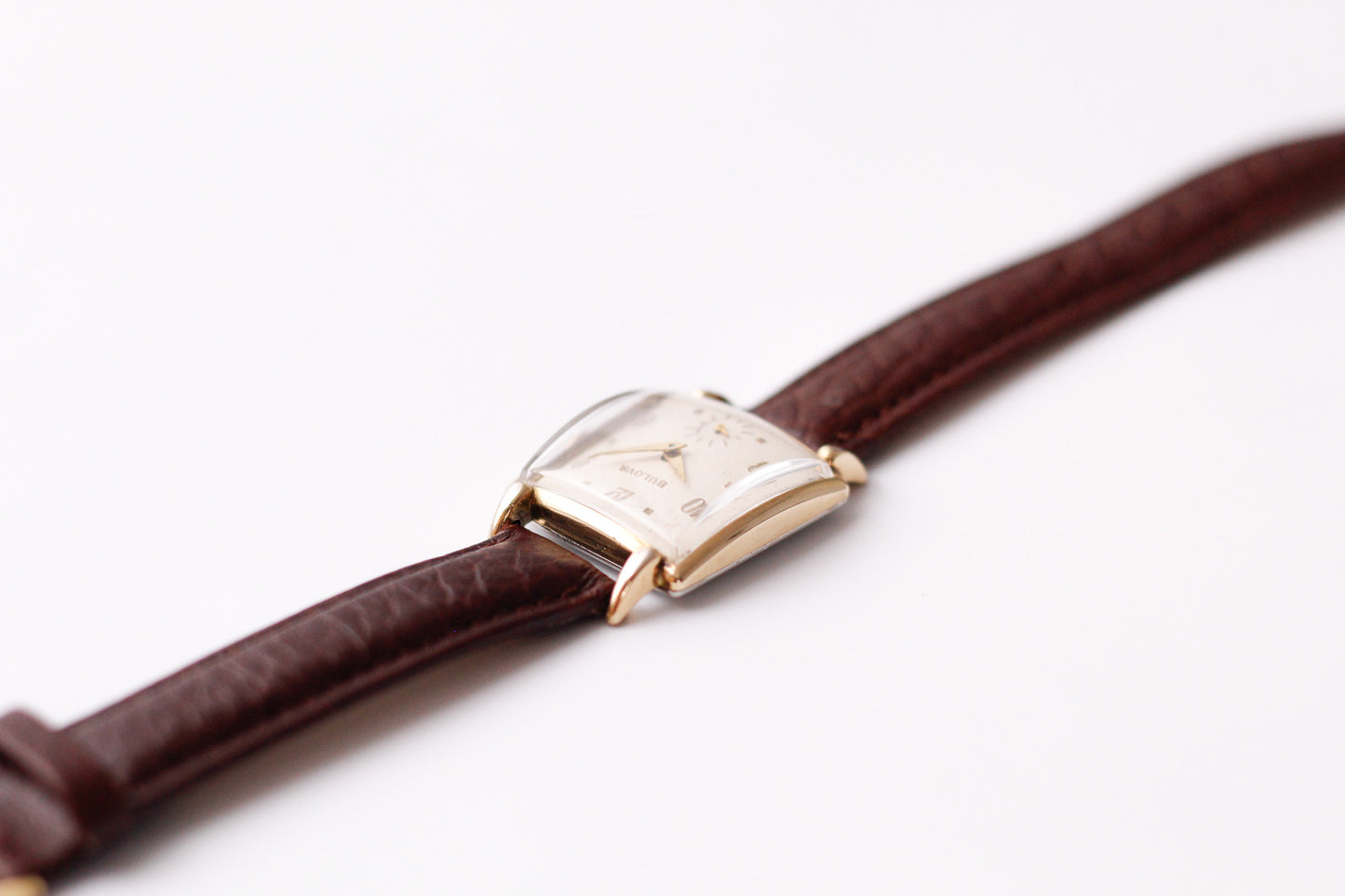 [Serviced] 1952 Swiss Bulova Mechanical Light Cream Dial Men's Wrist-Watch