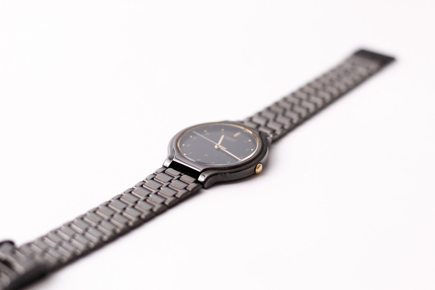 [Near Mint] 1993 Seiko Quartz SX Inky Black Dial Men's Wrist-Watch