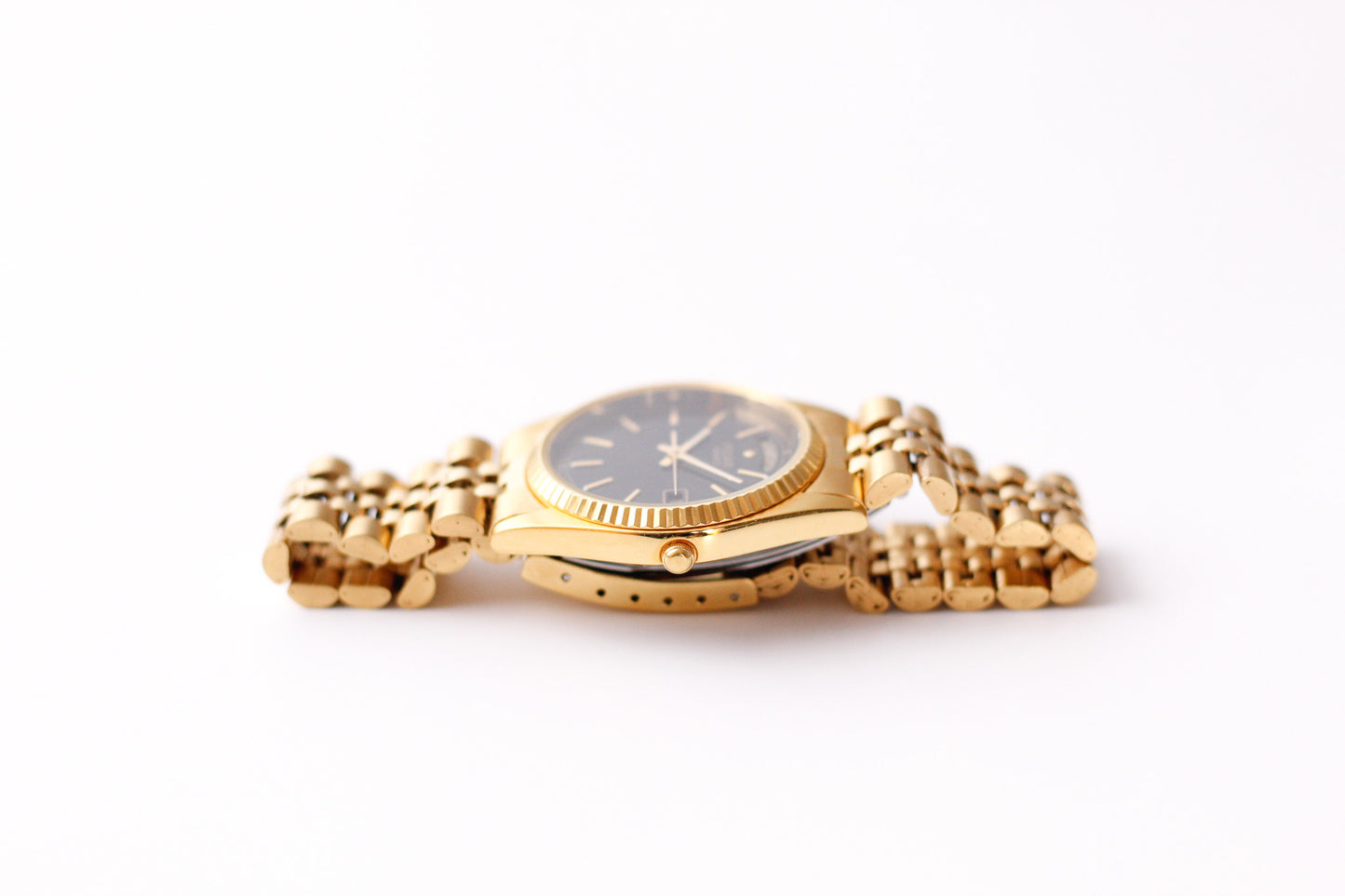 2005 Pulsar Quartz 'Baby Presidential' Inky Black Dial Men's Wrist-Watch