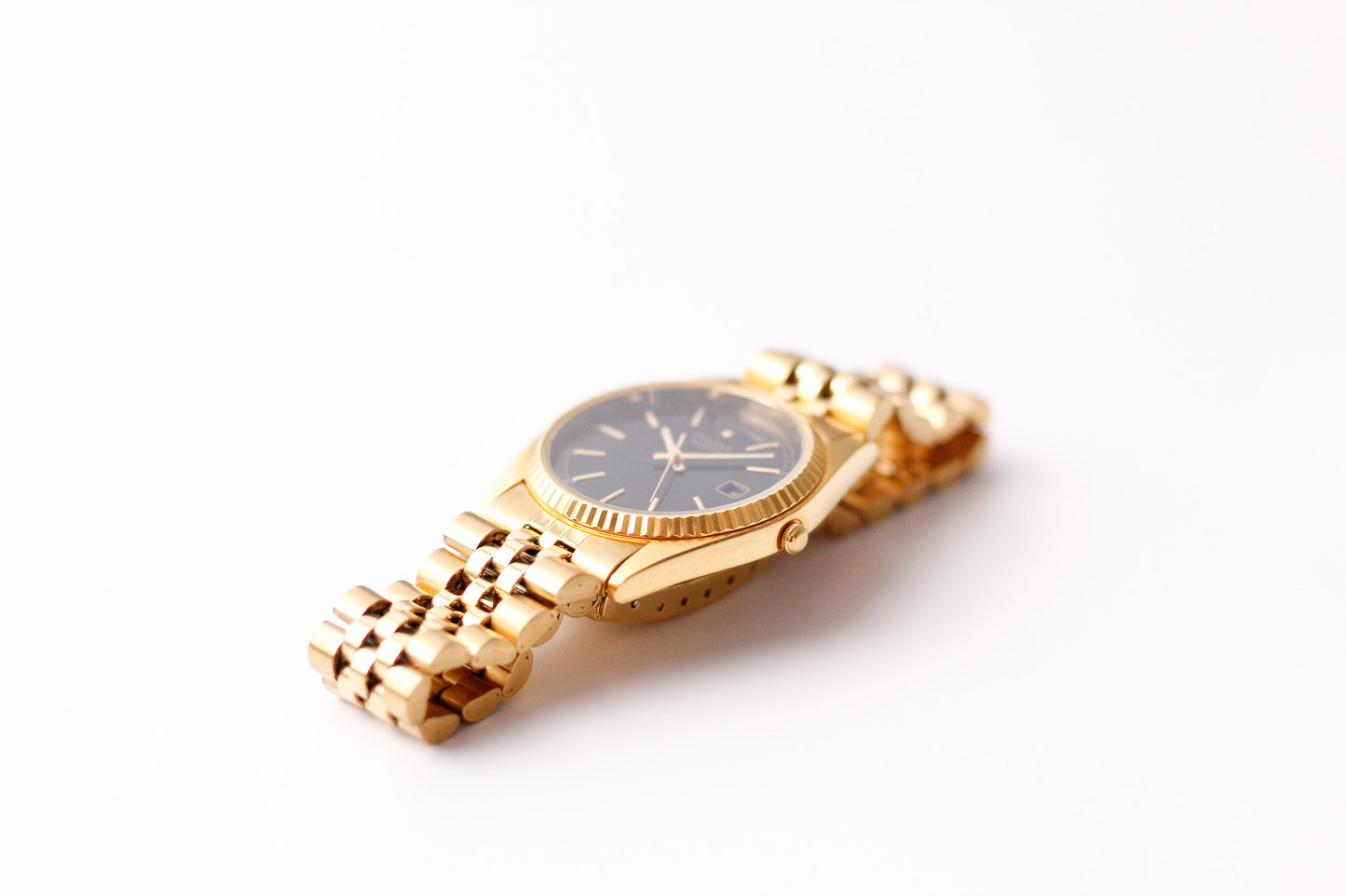 2005 Pulsar Quartz 'Baby Presidential' Inky Black Dial Men's Wrist-Watch